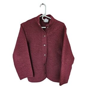 The Territory Ahead Jacket Womens‎ SP Burgundy Quilted Matelasse Snap Front Mock